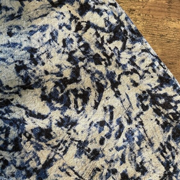 J Jill Linen Pant Womens Sz 6 Tan Indigo Blue Dyed Boho Coastal Beach High Waist - Picture 7 of 7